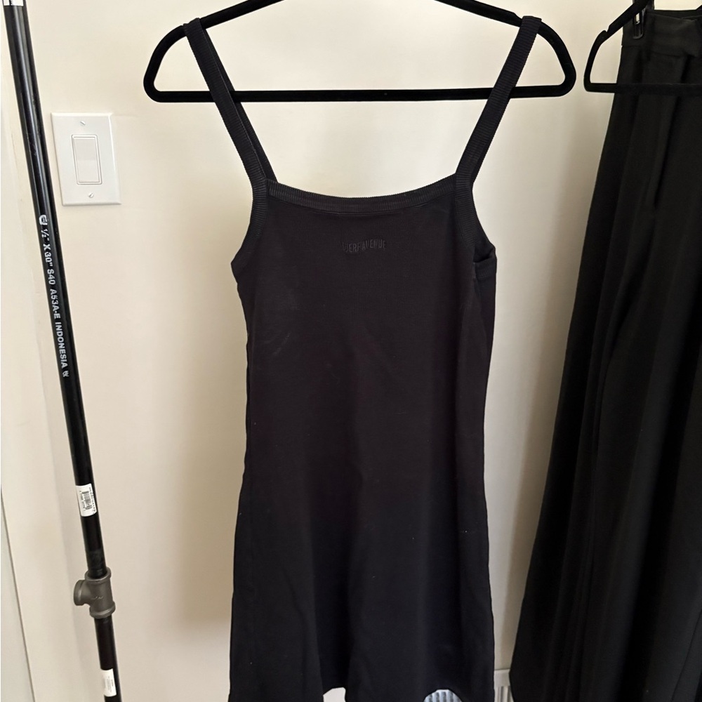 Djerf Avenue Women's Daily Tank Dress Ribbed Black Basic Sleeved M - Picture 9 of 9